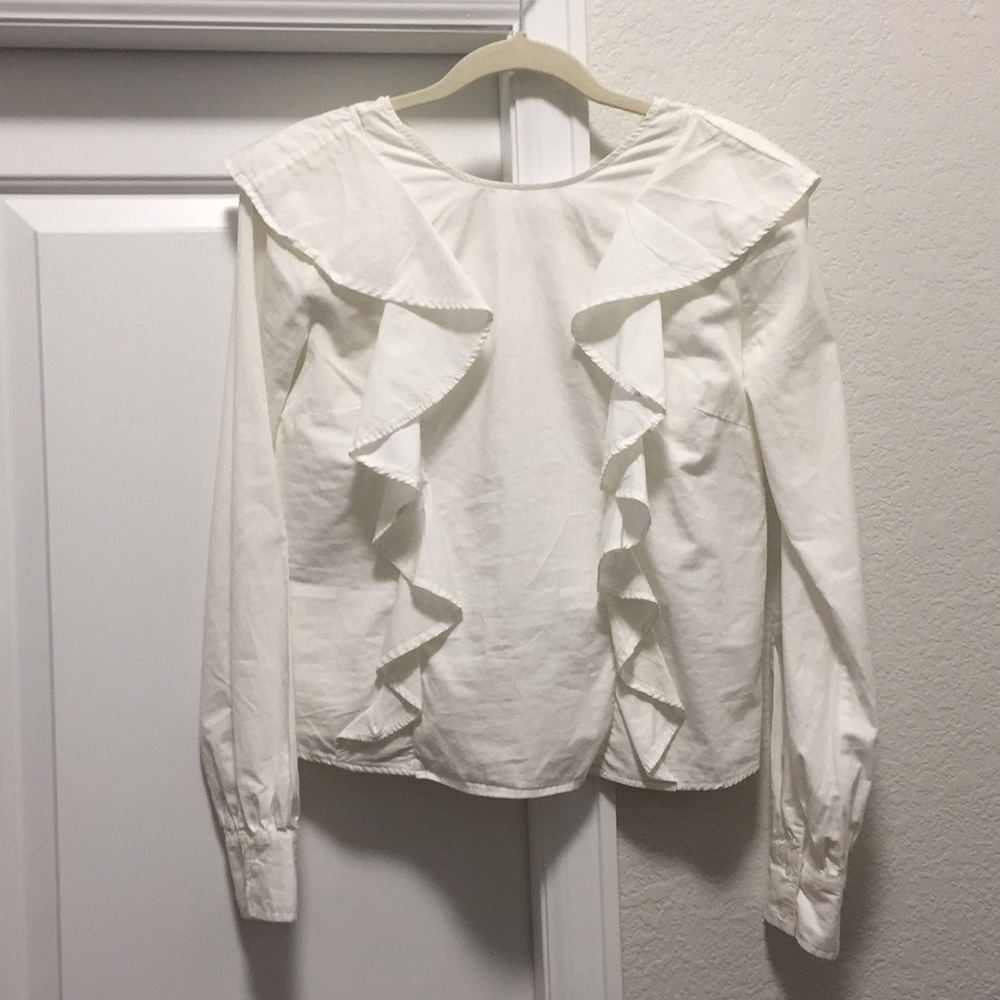 Sincerely Jules Colette Ruffle Poplin Top S - Picture 5 of 8
